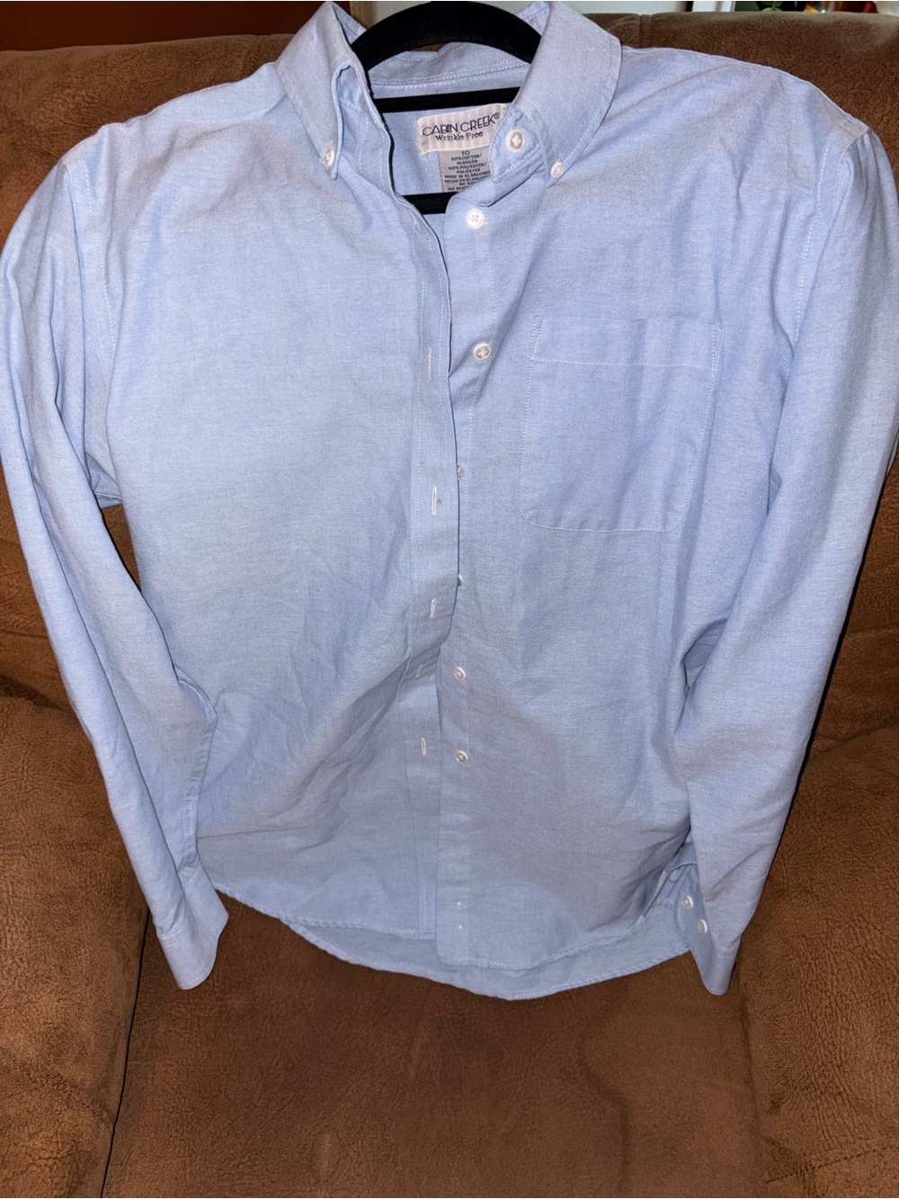 Cabin Creek Light Blue Men's Button-Down Oxford Shirt